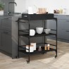 vidaXL Carrello da Cucina Nero 81,5x41x92,5 cm in Legno Multistrato