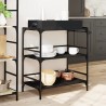 vidaXL Carrello da Cucina Nero 81,5x41x92,5 cm in Legno Multistrato