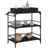 vidaXL Carrello da Cucina Nero 81,5x41x92,5 cm in Legno Multistrato