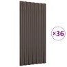 vidaXL Pannelli Tetto 36 pz Acciaio Verniciato Polvere Marrone 80x36cm