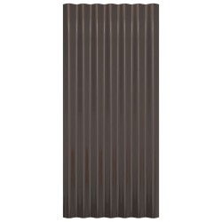 vidaXL Pannelli Tetto 36 pz Acciaio Verniciato Polvere Marrone 80x36cm