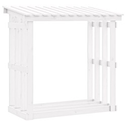 Portalegna Bianco 108x64,5x109 cm in Legno Massello di Pino