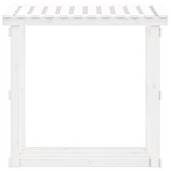 Portalegna Bianco 108x64,5x109 cm in Legno Massello di Pino