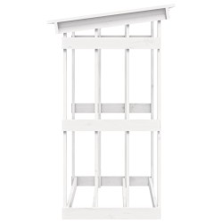 Portalegna Bianco 108x64,5x109 cm in Legno Massello di Pino