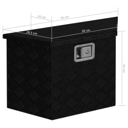 vidaXL Cassetta in Alluminio 70x24x42 cm Forma Trapezoidale Nera