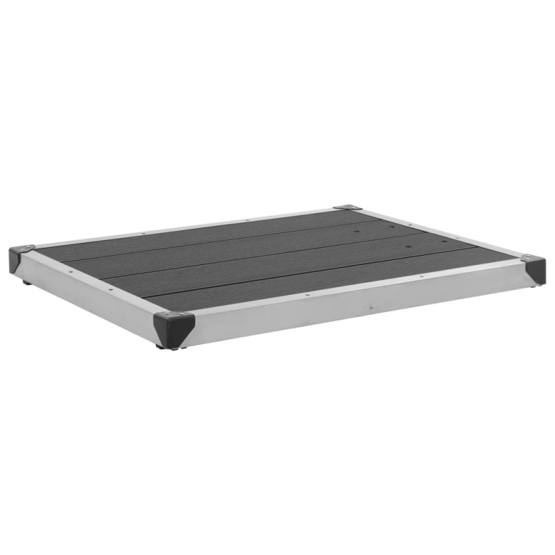 vidaXL Piatto Doccia da Esterni in WPC e Acciaio Inox 80x62 cm Grigio