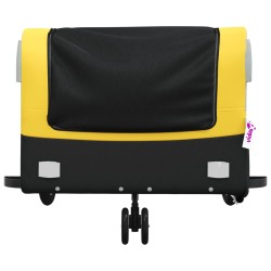 vidaXL Rimorchio da Bici Nero e Giallo 45 kg in Ferro