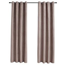   Tende Oscuranti con Anelli Metallo 2 pz Grigio Talpa 140x175 cm