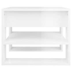 vidaXL Tavolino Salotto Bianco Lucido 55,5x55x45 cm Legno ingegnerizzato