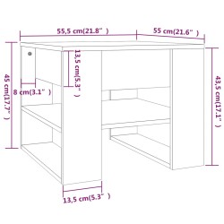 vidaXL Tavolino Salotto Bianco Lucido 55,5x55x45 cm Legno ingegnerizzato