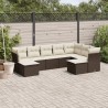 vidaXL Set Divani da Giardino 9pz con Cuscini Marrone in Polyrattan