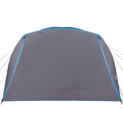 vidaXL Tenda da Campeggio 6 Persone Blu 412x370x190 cm Taffetà 190T