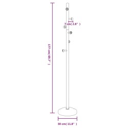 vidaXL Appendiabiti Nero 177 cm in Ferro Verniciato a Polvere