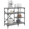 vidaXL Mobile Cucina Grigio Sonoma 90x40x84 cm Multistrato e Metallo