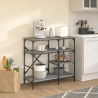 vidaXL Mobile Cucina Grigio Sonoma 90x40x84 cm Multistrato e Metallo