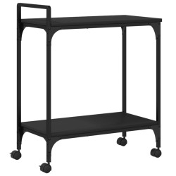 vidaXL Carrello da Cucina Nero 60,5x31x72,5 cm in Legno Multistrato