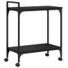 vidaXL Carrello da Cucina Nero 60,5x31x72,5 cm in Legno Multistrato