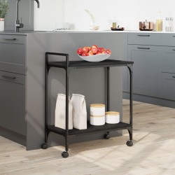 vidaXL Carrello da Cucina Nero 60,5x31x72,5 cm in Legno Multistrato