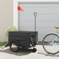 vidaXL Rimorchio da Bici Nero 45 kg in Ferro