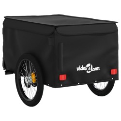 vidaXL Rimorchio da Bici Nero 45 kg in Ferro