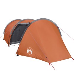 vidaXL Tenda Campeggio 4Persone Grigia e Arancione 405x170x106 Taffetà