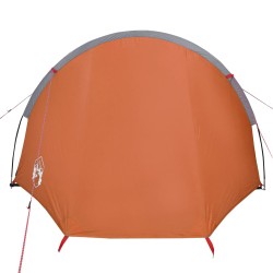 vidaXL Tenda Campeggio 4Persone Grigia e Arancione 405x170x106 Taffetà