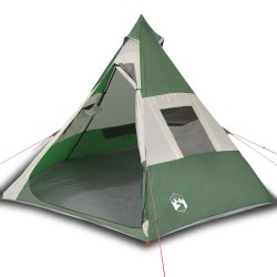 vidaXL Tenda da Campeggio 7 Persone Verde 350x350x280 cm Taffetà 185T