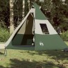 vidaXL Tenda da Campeggio 7 Persone Verde 350x350x280 cm Taffetà 185T