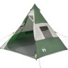 vidaXL Tenda da Campeggio 7 Persone Verde 350x350x280 cm Taffetà 185T