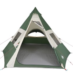 vidaXL Tenda da Campeggio 7 Persone Verde 350x350x280 cm Taffetà 185T