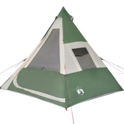 vidaXL Tenda da Campeggio 7 Persone Verde 350x350x280 cm Taffetà 185T