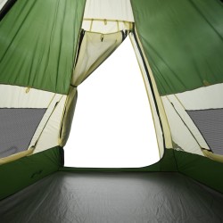 vidaXL Tenda da Campeggio 7 Persone Verde 350x350x280 cm Taffetà 185T