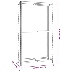 Portapneumatici a 2 Livelli Argento 110x40x180 cm in Acciaio