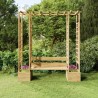 Pergola da Giardino Panca e Vasi Legno Massello Pino Impregnato