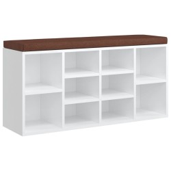 vidaXL Panca Porta Scarpe Bianco Lucido 103x30x48 cm Legno ingegnerizzato