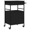 vidaXL Carrello da Cucina Nero 56x43x89,5 cm in Legno Multistrato