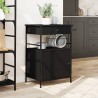 vidaXL Carrello da Cucina Nero 56x43x89,5 cm in Legno Multistrato