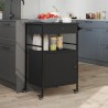 vidaXL Carrello da Cucina Nero 56x43x89,5 cm in Legno Multistrato