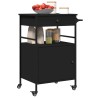 vidaXL Carrello da Cucina Nero 56x43x89,5 cm in Legno Multistrato