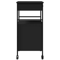 vidaXL Carrello da Cucina Nero 56x43x89,5 cm in Legno Multistrato