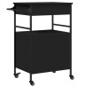 vidaXL Carrello da Cucina Nero 56x43x89,5 cm in Legno Multistrato