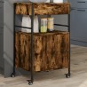 vidaXL Carrello da Cucina Rovere Fumo 56x43x89,5 cm Legno Multistrato