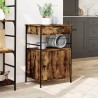 vidaXL Carrello da Cucina Rovere Fumo 56x43x89,5 cm Legno Multistrato