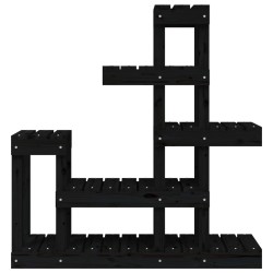 vidaXL Supporto per Piante Nero 92x25x97 cm Legno Massello di Pino