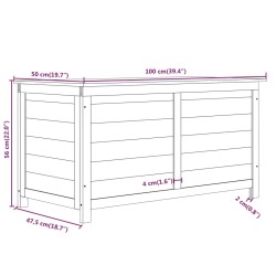 vidaXL Scatola per Cuscini da Esterno 100x50x56cm Legno Massello Abete