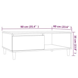 vidaXL Tavolino da Salotto Grigio Sonoma 90x60x35 cm in Truciolato