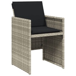 vidaXL Set da Pranzo da Giardino 13pz con Cuscini Grigio in Polyrattan