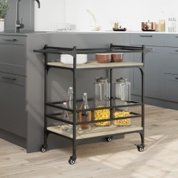 vidaXL Carrello da Cucina Rovere Sonoma 82x40x78,5cm Legno Multistrato