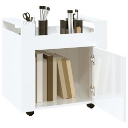 vidaXL Carrello Scrivania bianco lucido 60x45x60 cm Legno ingegnerizzato