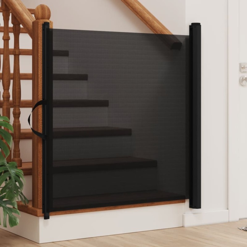 vidaXL Cancelletto Retrattile per Animali Domestici Nero 82,5x125 cm